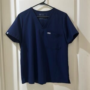 Navy blue medium figs scrub top